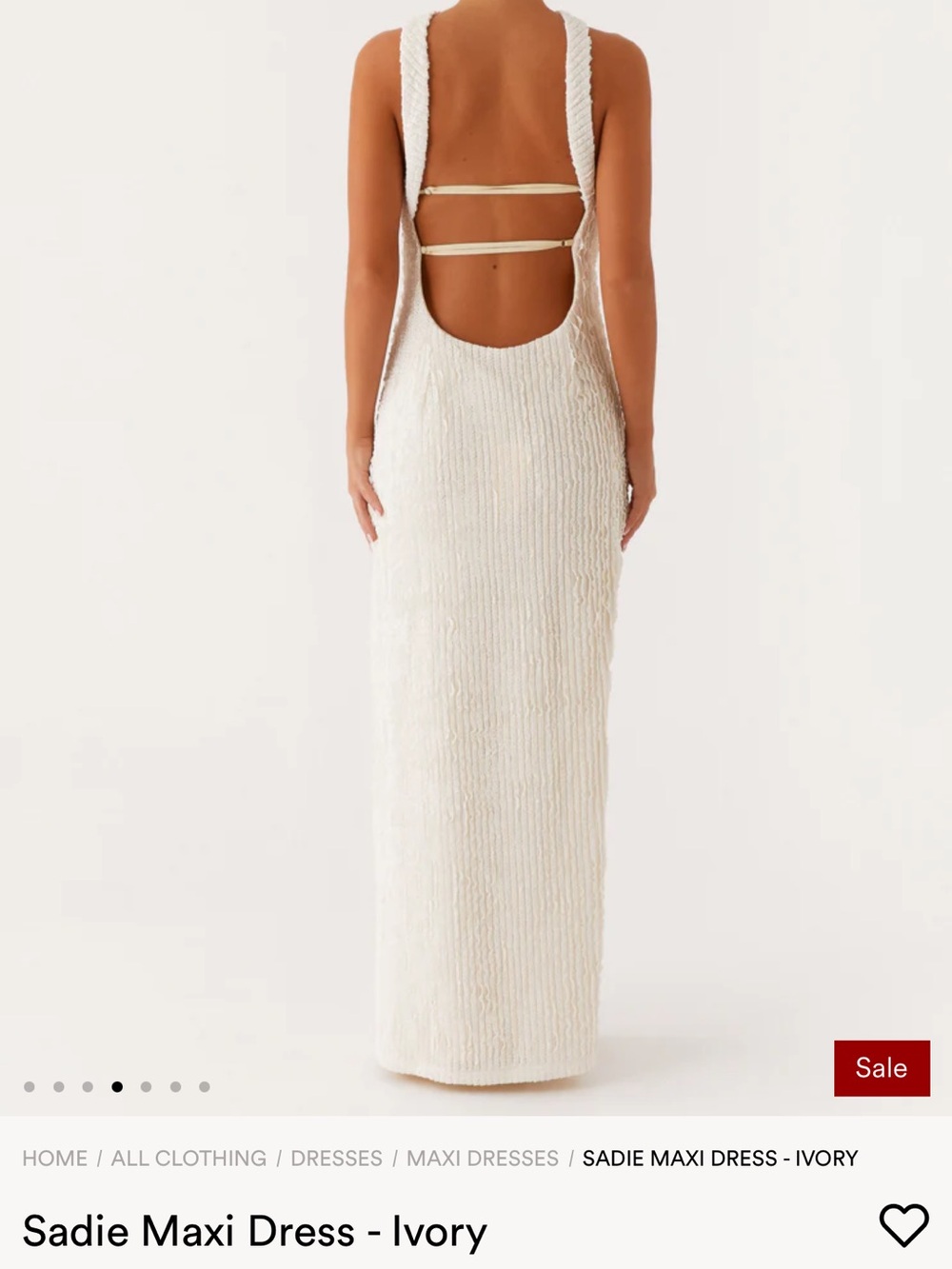 Peppermayo Sadie Strapless Textured Maxi Dress - Ivory - Picture 2 of 5